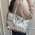 thumbnail image 5 of Sparkly Purses for Women, Women's Totes Bags with Zipper and Leather Handle, Trendy Glitter Purses for Women, 5 of 5