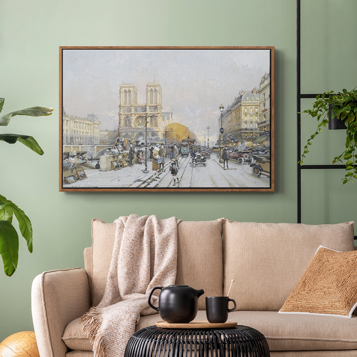 Vintage Landscape-CCCLXXXVI By Wexford Home Framed in Walnut Wood Gallery Wrapped Canvas 25 in. x 37 in.