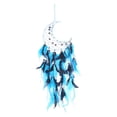 thumbnail image 2 of Colgante de pared de macramé bohemio, colgante de fondo, atrapasueños trenzado hecho a mano. Azul, 2 of 9