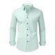 thumbnail image 2 of Blusa y camisa de manga larga con cuello vuelto para hombre, estilo informal, a la moda, con botones y solapa, transpirable, de poliéster, 2 of 5