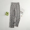 thumbnail image 4 of Women's Plush Pajama Pants with 2 Pockets, Soft Elastic Waist Star Pants, Dark Gray, S, 4 of 4