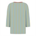 thumbnail image 5 of GYUJNB 3/4 Length Sleeve Womens Tops Button Down Summer Henley Neck T Shirts Plus Size Blouses, 5 of 5