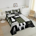 thumbnail image 3 of Woodland Bedding Set Hunting Bear Wolf Green Buffalo Plaid Patchwork Comforter Set King Rustic Cabin Decor, Wildlife Animals Down Comforter for RV Camper,Pine Tree Duvet Insert, 3 of 6