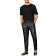 thumbnail image 2 of INSPIRE CHIC Shiny Pants for Men's Glitter 70s Disco Night Club Straight Leg Sequin Trousers 34 Black, 2 of 6
