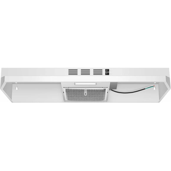 JOEAONZ 36 inch White Under Cabinet Range Hood, Convertible Ducted/Ductless Ventilation with 230 CFM, 2-Speed Fan & LED Light for Kitchen