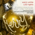 thumbnail image 6 of Alpine Corporation XL Merry Christmas Ornaments  36"L x 24"W x 48"H with 8 Warm White LED Lights and Timer for Holiday Decor, Gold, 6 of 13