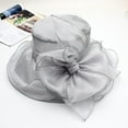 thumbnail image 3 of Hauaitttt Womens Summer Dress Hat Wide Leaf Flower Bridal Shower Hat Sun Hats Beach Hat Periphery Hat Sailing Hats for Women Womens Visors No Headache Hat with Ponytail Hole for Women Tennis Baseball, 3 of 4