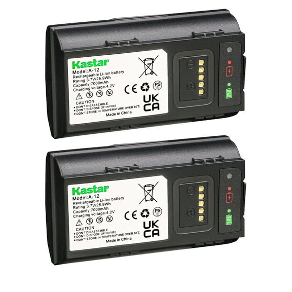 Kastar A12 Battery 2-Pack 3.7V 7000mAh Replacement for Arlo A-12 308-50025-03 A6E31BA7014F7 VMA2400 AVD2001 AVD2001B FC9C98018288 ABY11CKS016CD 272-50114-01, Arlo Essential Wire-Free Video Doorbell