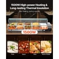 thumbnail image 5 of VEVOR 60QT Commercial Food Warmer, 5-Pan Electric Steam Table with Glass Cover, 1500W Countertop Stainless Steel Buffet Bain Marie with 86-185°F Temp Control for Catering,Buffet, Parties,Restaurants, 5 of 9
