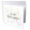 Happy Retirement colorful rainbow text celebrating retiring from work 6 Greeting Cards with envelopes gc-202096-1