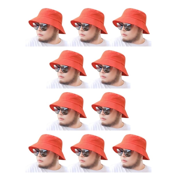 Minnieouse Sombreros de protección solar ligeros y cómodos de poliéster para hombres Sombrero de pescador Sombrero para hombres naranja Tallas naranja Talla extra 10piezas