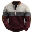 thumbnail image 1 of 2024 Automne Hiver Mode Homme Décontracté Imprimé Numérique 3D Demi-Fermeture à Glissière Col Rond Chandail en Molleton Sans Capuche Imitation Tricoté Tissu Confortable, 1 of 3