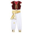 thumbnail image 5 of Haitryli Kids Boys Arabian Prince Costume Fancy Waistcoat with Pants Halloween Cosplay Performance Outfits Red 10, 5 of 7