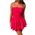 thumbnail image 3 of Michellecmm  Women's Summer Tube Dress, Strapless Solid Color Flared A-Line Dress, 3 of 9