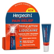 Herpecin L Pain Relief Triple Action Lidocaine Cold Sore and Fever Blister Treatment Gel, 0.15 oz