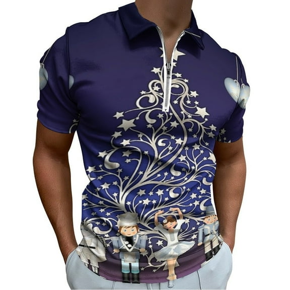 Nutcracker Christmas Special Men Zipper T-shirt Summer Casual Short Sleeve T-shirt Top