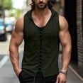 thumbnail image 2 of Miluxas Mens Lace Up Sleeveless Shirt Tunic Top Sport Vest for Men Army Green XL(XL), 2 of 6