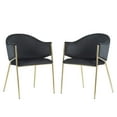 thumbnail image 6 of Aralyn Modern Upholstered Velvet Dining Chairs, Iron, Gold + Black, Set of 2, 6 of 6