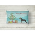 thumbnail image 2 of Carolines Treasures BB8485PW1216 Miniature Pinscher Christmas Canvas Fabric Decorative Pillow, 12H x16W, multicolor, 2 of 3