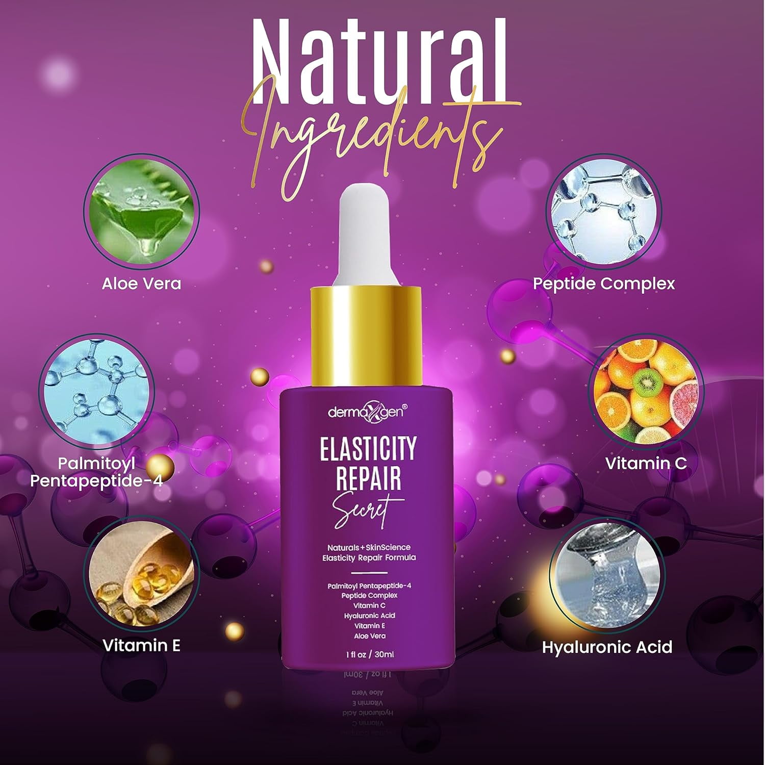 dermax glutathione review Dermaxgen Elasticity Repair Peptide Serum, Matrixyl 3000, Vitamin C & E + Hyaluronic Acid + Aloe Vera, Lifts, Firms & Tightens Skin + Pure Organic Frontiers | Drug transport Aging Well Quantity:5 Vials