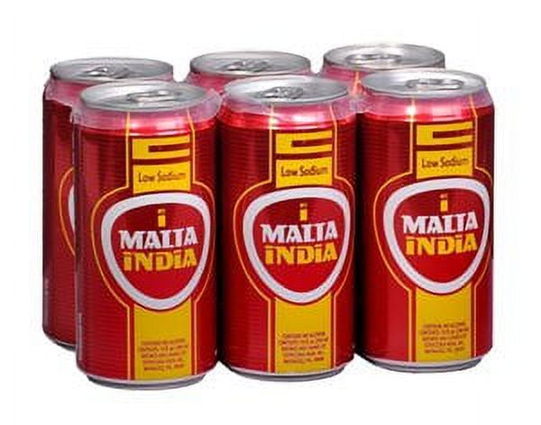 Malta India - Malt Beverage Non Alcoholic Original from Puerto Rico / Soda 8 oz Can - 6 Pack