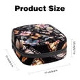 thumbnail image 2 of Sanitary Napkin Storage Bag for Girls Women, Portable First Period Pads Bag Tampons Holder Girls Travel Makeup Bag, Large Capacity Butterflies and Flowers Black Background, 2 of 6