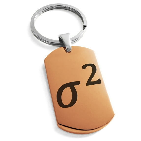 Stainless Steel Variance Mathematical Engraved Dog Tag Keychain Keyring
