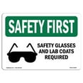 thumbnail image 1 of SignMission OS-SF-A-1824-L-10909 Premier Signe de Sécurité de 18 x 24 Po - Lunettes de Sécurité et Blouses de Laboratoire Requis avec Symbole, 1 of 1