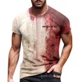 thumbnail image 1 of T-shirt Décontracté à Col Rond Imprimé Graphique Halloween pour Hommes avec Phrase Drôle Manches Courtes Grande Taille pour Automne Hiver, 1 of 6