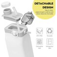 thumbnail image 3 of Collapsible Water Bottles, 20oz Silicone Reusable Water Bottle with Straw and Strap, Leakproof Foldable Sports Water Bottle, 3 of 5