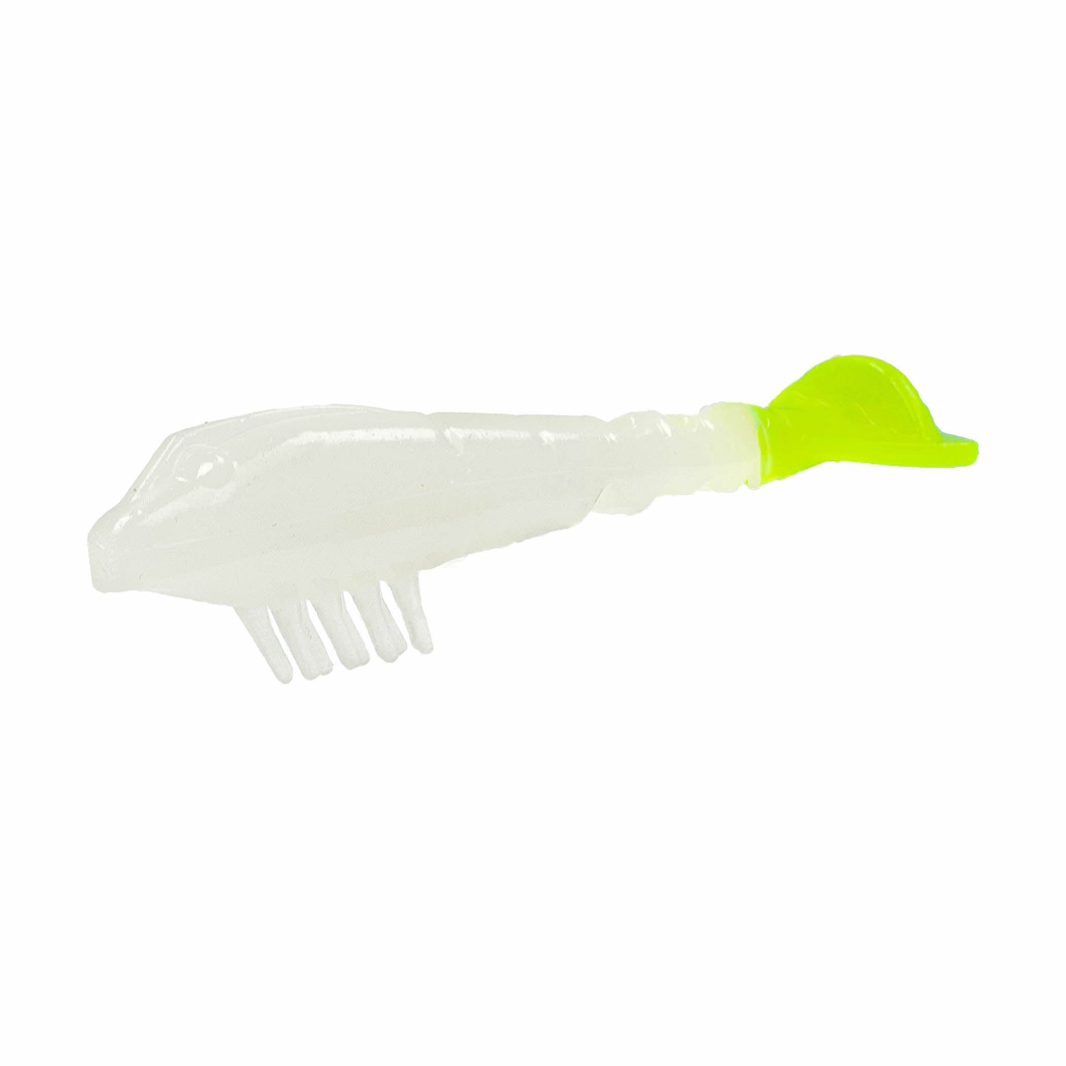 BaitFuel Saltwater 3.5in Shrimp, Glow Chartreuse, 6pieces Fishing Lures