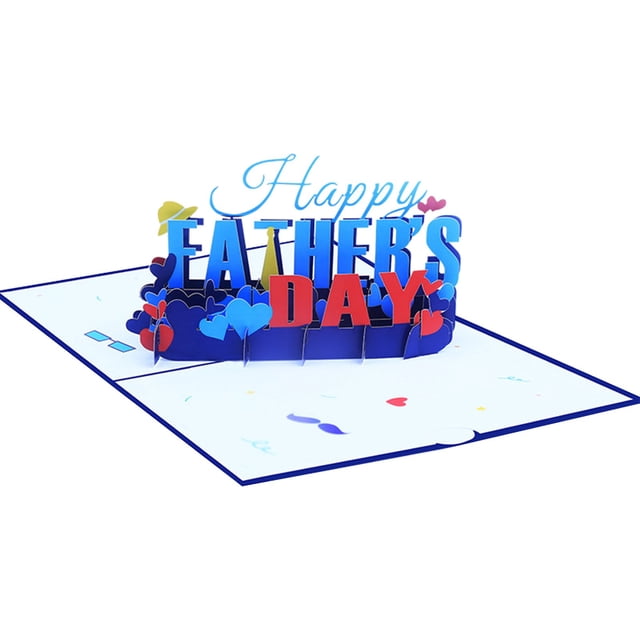 Room Decor Color Printed Paper Carving Father'S Day 3D Three Greeting Card Father'S Day Blessing Dad Greeting Card Greeting Card Set Blank Card,Note Card,Folded Card,Decorative Card,Stationery Card,P