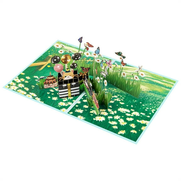 CIYISON Spring Popup Card,Blank Butterfly Cat Card with Envelope Birthday Card,Thanks You Card 3D Popup Greetings Card Gift