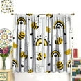 thumbnail image 3 of Bee Curtain Boho Rainbow Cute Bees Blackout Print Rod Pocket Window Drapes for Bedroom Living Room 52x84in, 3 of 6