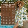 thumbnail image 7 of Xoenoiee Lemon Palm Leaves Print Swimsuit Coverup for Women Button Down Bathing Suit Side Split Beach Shirt Dress Long Sleeve Blouse Top with Chest Pocket, Size M, 7 of 7