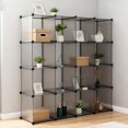 thumbnail image 3 of 16-compartment cube shelf white, expandable plastic plug-in shelf - practical step shelf as storage shelf for children's rooms and bedrooms, perfect for clothes, toys, 3 of 9