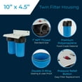 thumbnail image 2 of SpiroPure 2 Stage Water Filter Housing Twin 10" / 10x4.5 / 10 inch 2 Filter Housing, 2 of 4