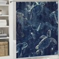 thumbnail image 6 of Orinice Bioluminescence Jellyfish Turtle Bathroom Decor Set with Hooks, Colorful Luxurious Graphic Print Polyester Fabric Shower Curtain for Home Bathtubs Decoration 69x72, 6 of 7