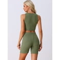 thumbnail image 4 of DARING DIVA Women's Ribbed Knit Tank Top and Biker Shorts Lounge Set Army Green XS, 4 of 6