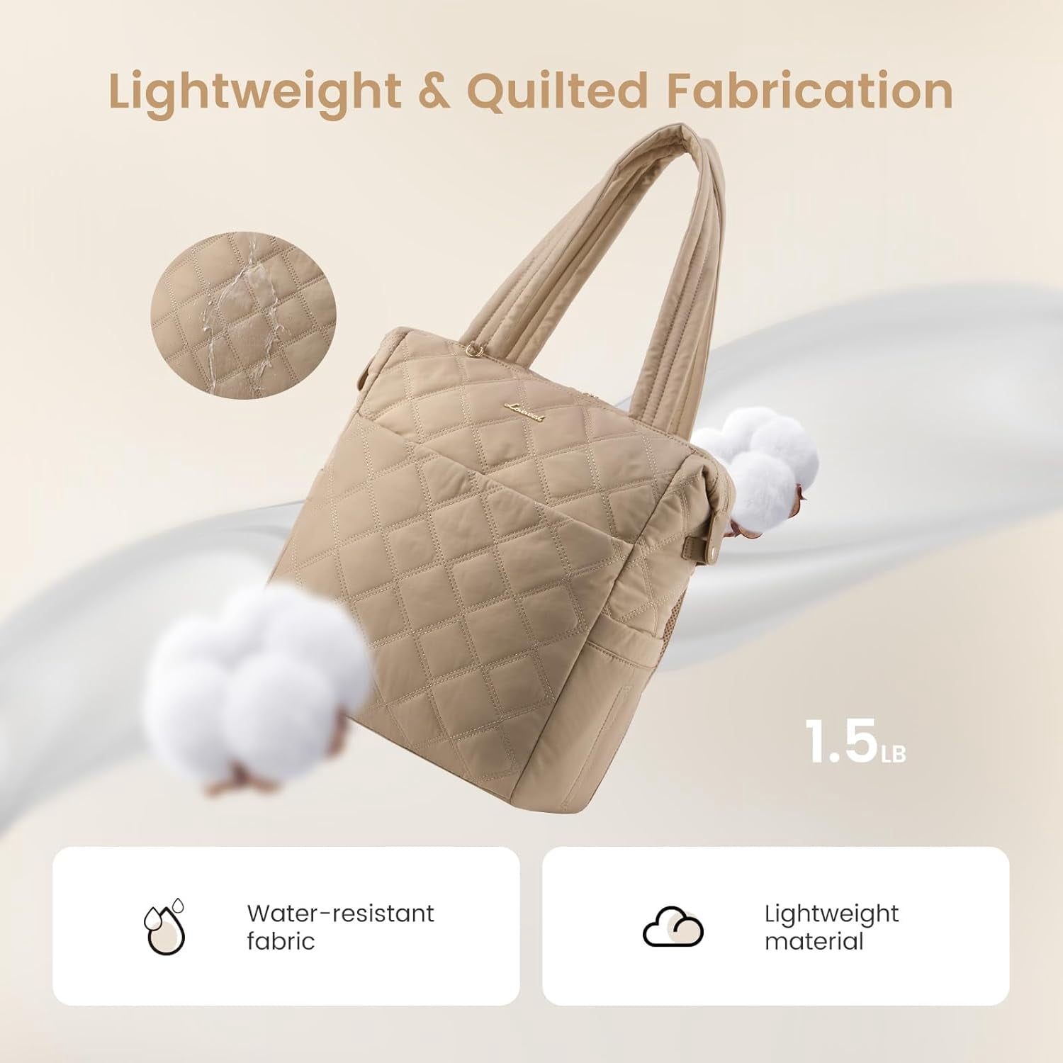 LOVEVOOK Diaper Bag Backpack,Diaper Bag Tote for Mom Dad with Changing Pad,Insulated Pockets, Convertible Lightweight Baby Backpack with Pacifier Case（Khaki）