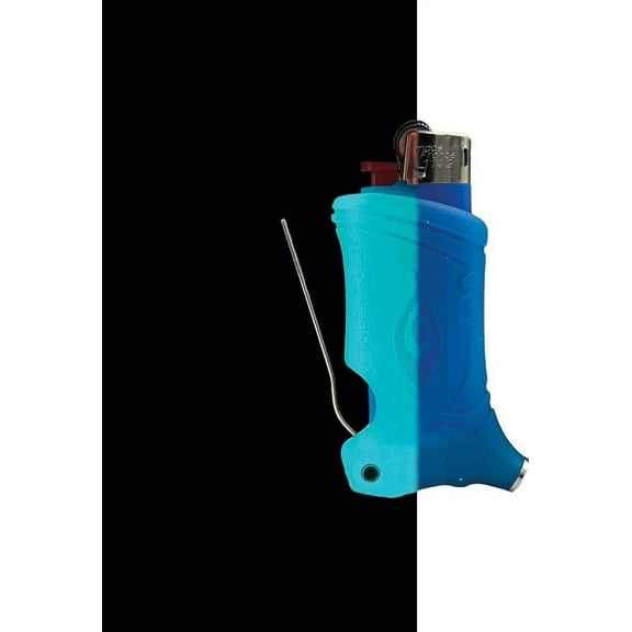 Toker Poker - Mini Bic Lighter Case Multi Tool, Glow in the Dark Blue, All Inclusive Tool for Camping