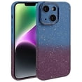 thumbnail image 1 of Funda de silicona con degradado de estrellas para iPhone 15 con película para lente, 1 of 5