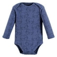 thumbnail image 4 of Touched by Nature Unisex Baby Organic Cotton Long-Sleeve Bodysuits, Blue Peanut, 12-18 Months, 4 of 5