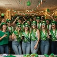 thumbnail image 6 of PMU 4 Pcs St. Patrick’s Day Party Costume Accessory Bundle, Green Plastic Top Hat, Glitter Shamrock Sunglasses, Shamrock Lei and Green Satin Sash, 6 of 8