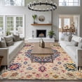 thumbnail image 3 of Non-Slip Rug Pad Rugs Retro Turkish Tradition Flower Rectangle Area Rugs 5x7Ft Soft Carpet Pads for Living Room Kids Room, Medieval Ethnic Pattern, 3 of 9