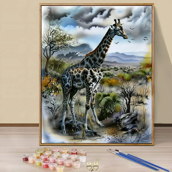 JYLMOOD DIY Animal Paint by Number for Adults, Easy Painting by Numbers for Gift Home Wall Decor 16x20in without Frame, Colored Canvas