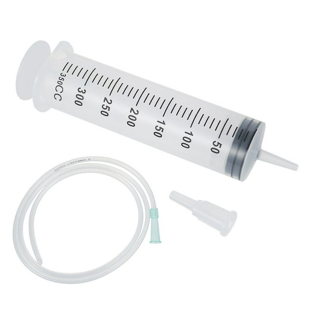 POINTERTECK Seringue 350ml avec Tube de 39,4 Pouces Seringues en Plastique Réutilisables pour Distribution de Colle Arrosage Recharge Filtration Alimentation Mesure des Nutriments Application de Motricité