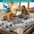 thumbnail image 2 of PetAmi Premium Waterproof Dog Blanket for Large Dogs, Reversible Sherpa & Flannel Fleece, Leakproof Pet Throw for Couch Protection, Soft Plush Furniture Protector for Cats, Washable, 60x80 Paw Grey, 2 of 7