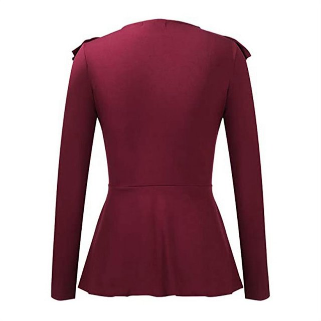 Spring Fall O Neck Women Long Sleeve Tshirt Casual Ruffle Top Solid Plus Size S-3XL T-Shirt