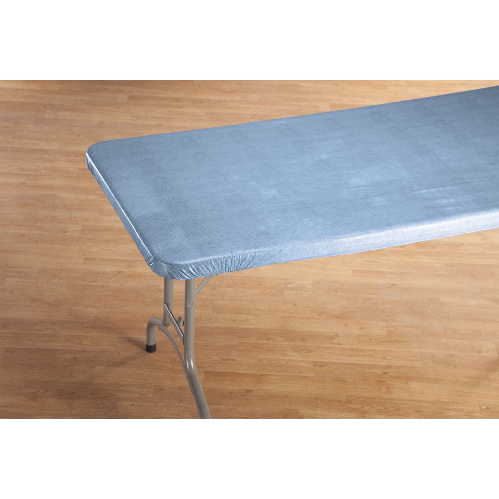Illusion Weave Vinyl Elasticized Banquet Table Cover by HSK 48" x 24